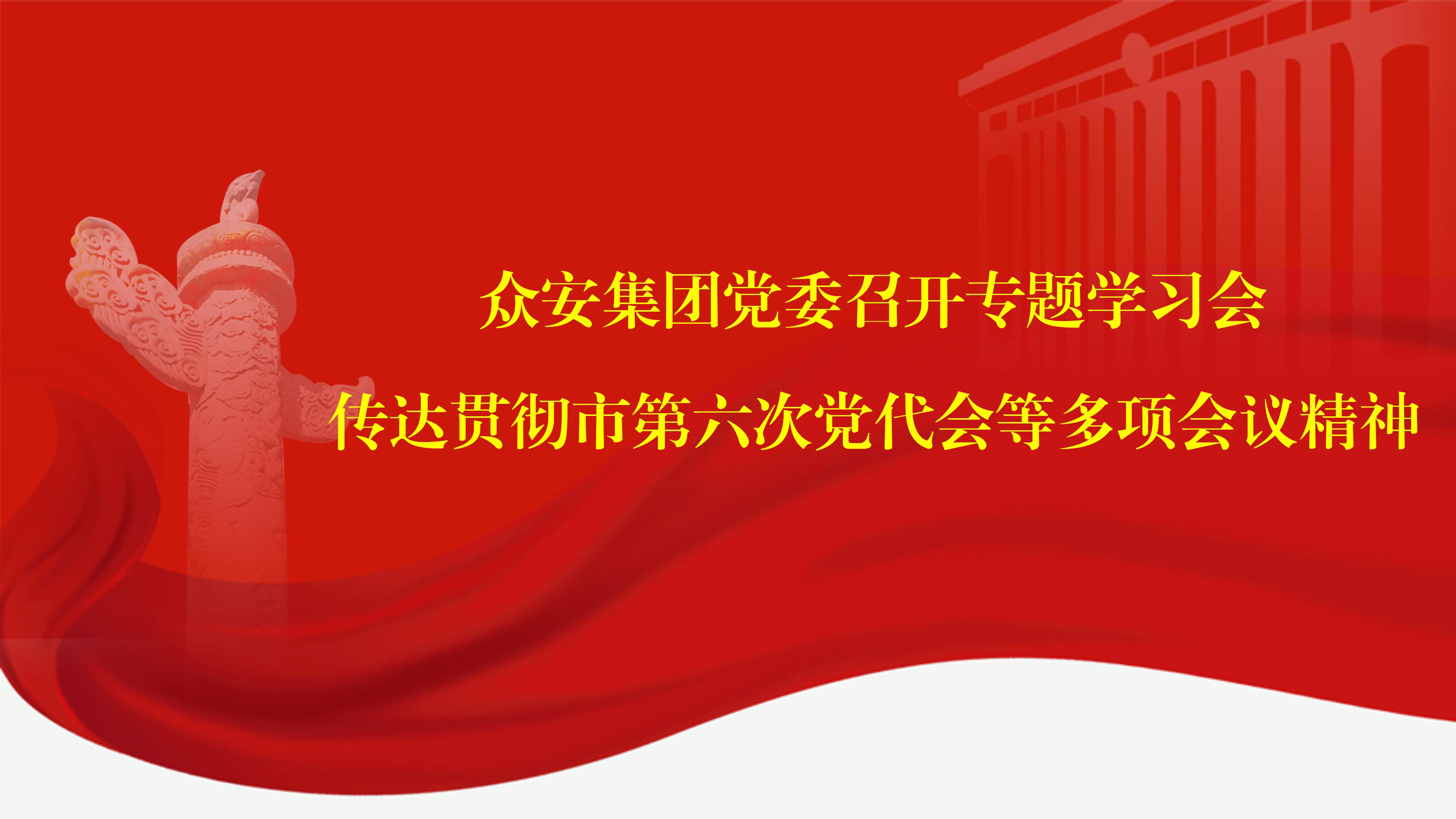             党史动态│众安集团党委召开专题学习会传达贯彻市第六次党代会等多项会议精神